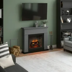 Camino Elettrico Tagu Larsen PowerFlame2 Grigio 1600W