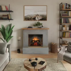 Camino Elettrico Tagu Rolf PowerFlame2 1600w Cemento Grigio