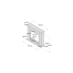 Camino Elettrico Ventilato con Cornice in Legno Grigio Fiamma Finta a Led