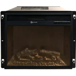 Camino Elettrico 1800W Bianco da Pavimento Legno Fiamma Realistica