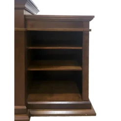 Camino Elettrico 1800W con Mobile Ripiani da Pavimento in Legno Noce