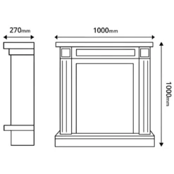 Camino Elettrico 1500W Cornice Decorativa Bianco e Nero Fiamma LED