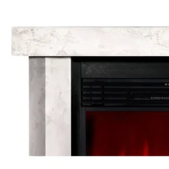 Camino Elettrico 1950W da Appoggio Effetto Fiamma Suono Legna Beige