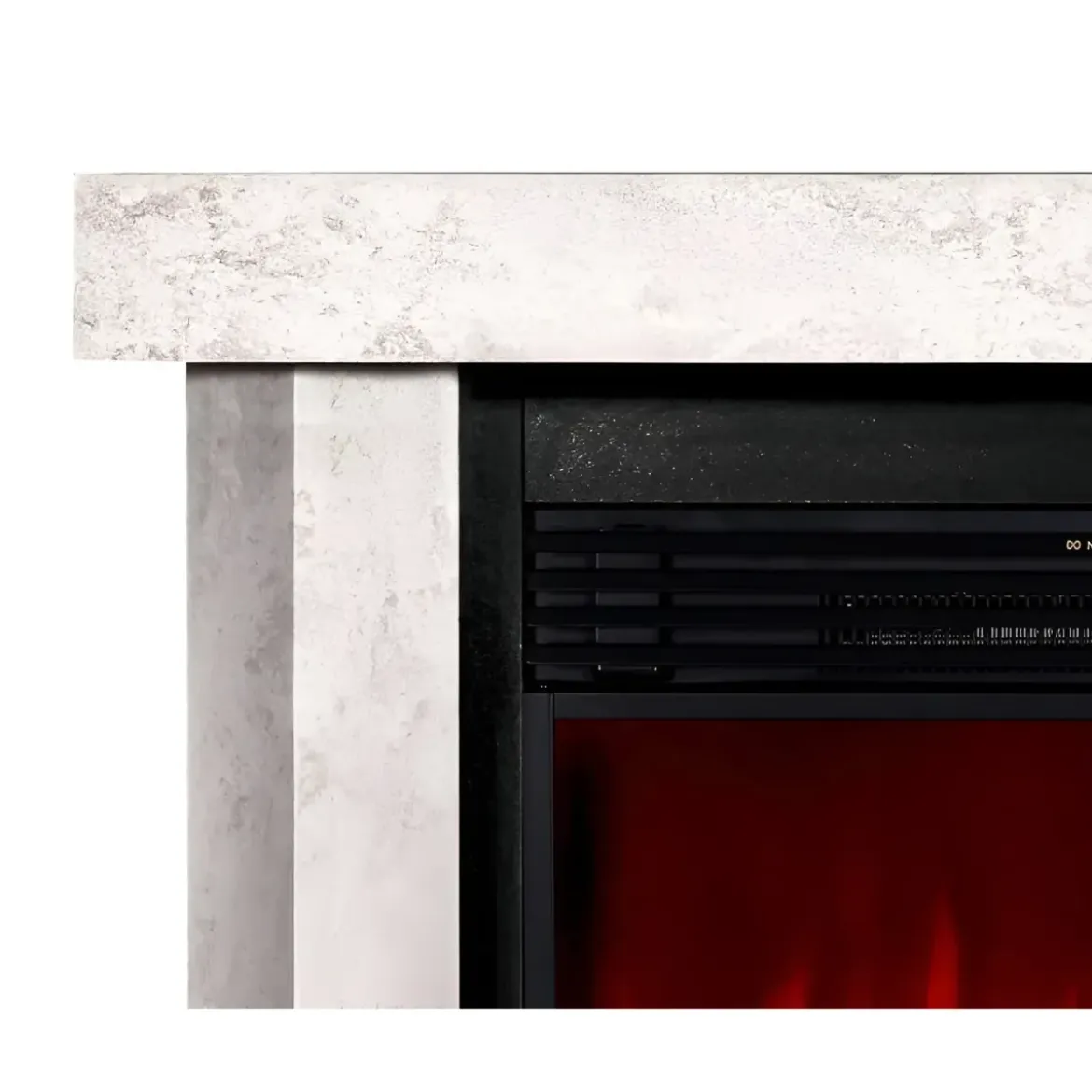 Camino Elettrico 1950W da Appoggio Effetto Fiamma Suono Legna Beige