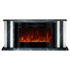 Camino Elettrico 1500W Effetto Marmo Decorativo da Soggiorno Grigio
