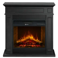 Camino Elettrico 1800W Nero da Appoggio Telecomando Programmabile