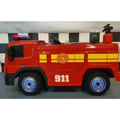 Camioncino dei Pompieri per Bambini 12V con Telecomando e Lampeggianti