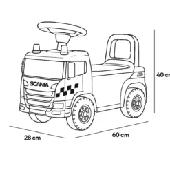 Camion Costruzioni Bambini Primi Passi 60x28x40 cm con Suoni e Luci