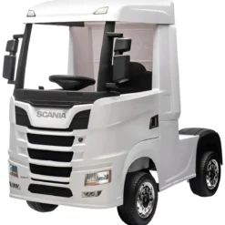 Camion Elettrico Scania Bianco 24V per Bambini con Telecomando