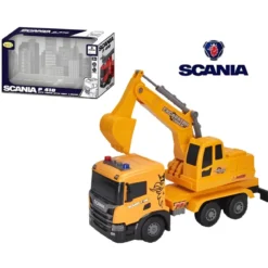 Camion Escavatore Giocattolo Scania Luci e Suoni con Braccio Mobile
