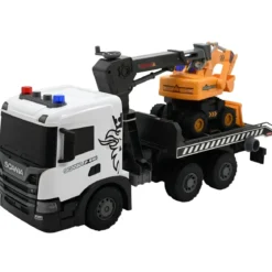 Camion Giocattolo con Gru e Escavatore Scania Luci e Suoni Realistici