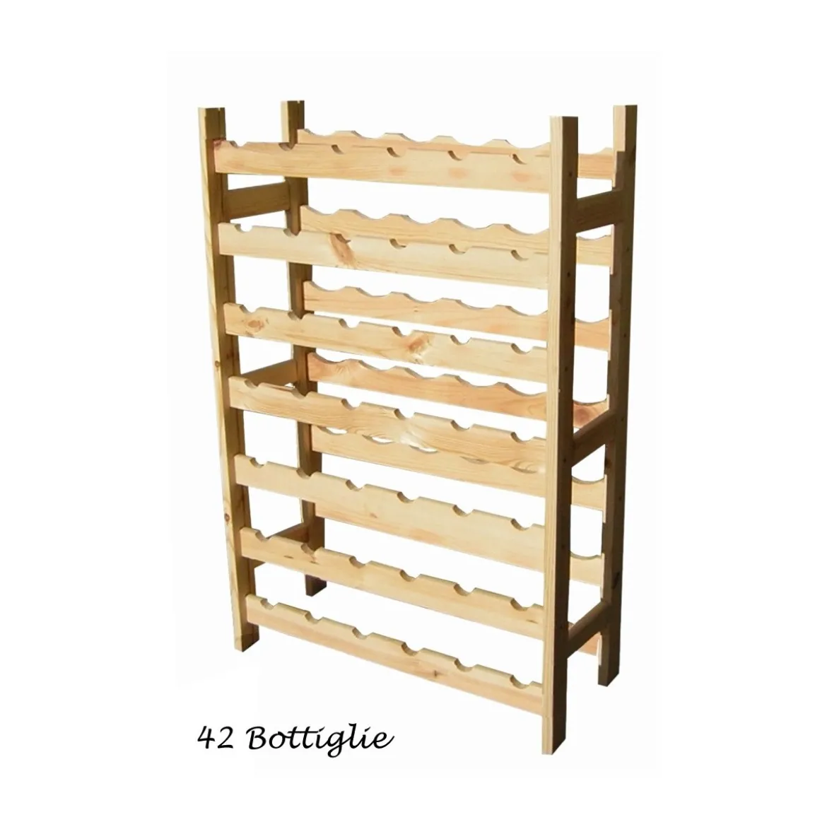 Cantina Vino in Legno 7 Ripiani Porta Bottiglie 42 Cantinetta Mobile Scaffali