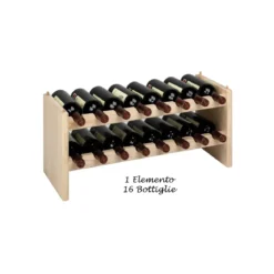 Cantina Vino Modulare in Legno Portabottiglie Cantinetta Scaffali Impilabile