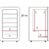 Cantinetta Vino 36 Bottiglie 5 Ripiani in Legno Classe G Grigio LED