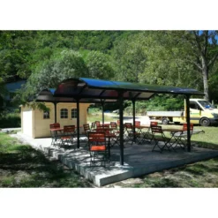 Carport in Alluminio 6x5 metri Policarbonato Gazebo Posto Auto Capanno Tettoia