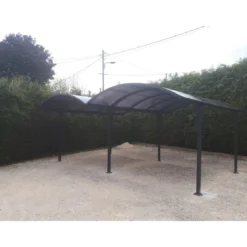 Carport in Alluminio 6x5 metri Policarbonato Gazebo Posto Auto Capanno Tettoia