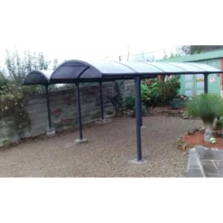 Carport in Alluminio 6x5 metri Policarbonato Gazebo Posto Auto Capanno Tettoia