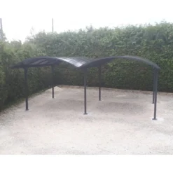 Carport in Alluminio 6x5 metri Policarbonato Gazebo Posto Auto Capanno Tettoia