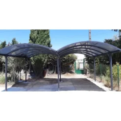 Carport in Alluminio 6x5 metri Policarbonato Gazebo Posto Auto Capanno Tettoia