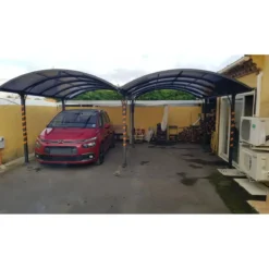 Carport in Alluminio 6x5 metri Policarbonato Gazebo Posto Auto Capanno Tettoia