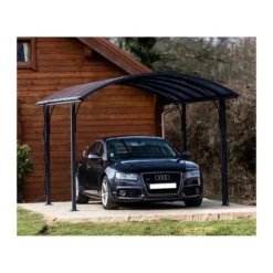 Carport in Alluminio 3x4.8 metri Policarbonato Gazebo Posto Auto Capanno Tettoia