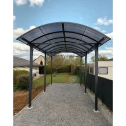 Carport in Alluminio 3.6x7.6 mt Policarbonato Posto Auto Tettoia Camper Furgoni