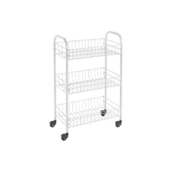 Carrellino Acciaio Scaffaletto di Servizio da Cucina Porta Frutta Ruote 3 Piani