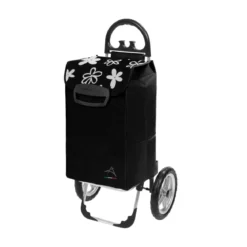 Carrellino per Spesa da 78 lt Trolley Resistente con Tasche Laterali