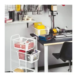 Carrellino Salvaspazio 4 Ripiani con Ruote Lavanderia Cucina Bagno Scorrevole