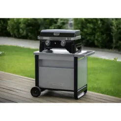 Carrello Barbecue Acciaio Pieghevole 120x63x73 cm Compatibile Ruote