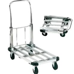 Carrello Estensibile Pieghevole Porta Pacchi 4 Ruote 150 Kg Alluminio