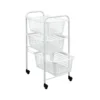 Carrello Organizer 3 Ripiani Scaffale con Ruote Cucina Bagno Ufficio Scorrevole