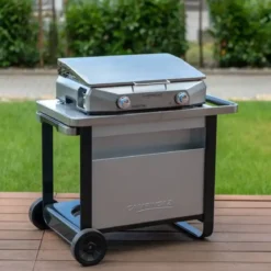 Carrello per Barbecue Campignaz in Acciaio con Ripiano Estraibile