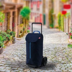 Carrello per Spesa con Sacca da 50 lt Estraibile Carrellino Trasporto