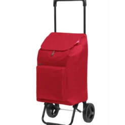 Carrello per Spesa Impermeabile Rosso Carrellino Pieghevole con Ruote