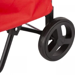 Carrello per Spesa Impermeabile Rosso Carrellino Pieghevole con Ruote
