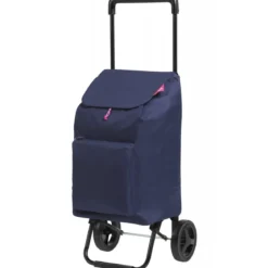 Carrello per Spesa Pieghevole Carrellino con Ruote Impermeabile Blu