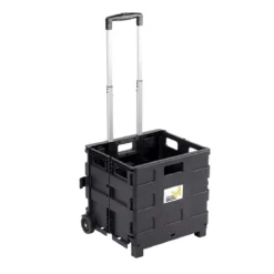 Carrello Pieghevole con Cassa Plastica Porta Spesa Bravetta Trasporto Giardino