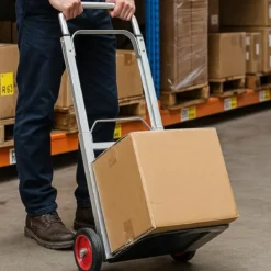 Carrello Pieghevole Portapacchi in Alluminio 37x40x110 cm Max 90kg