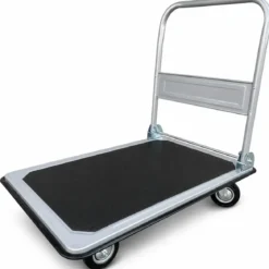 Carrello Portatutto Pieghevole in Acciaio Pianale Antiscivolo 300kg