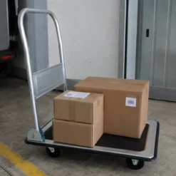 Carrello Portatutto Pieghevole in Acciaio con Pedana Portata 150kg