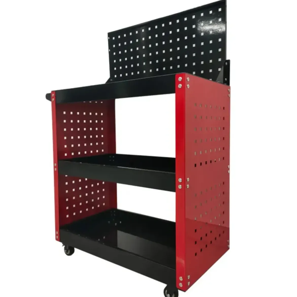 Carrello Portautensili Preforato 3 Ripiani con Pannello Portata 100 kg