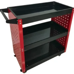 Carrello Portautensili Preforato 3 Ripiani Portata 100 kg 75x35x72 cm