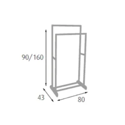 Carrello Stender Appendiabiti Porta Abiti con Ruote Economico Stand Attaccapanni