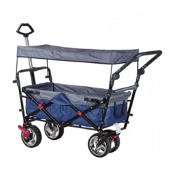Carrello Tessuto Tettuccio Portatutto 4 Ruote Carretto da Giardino Spesa