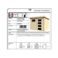 Casa 275x275 in Legno 28 mm da Giardino Rimessa per Attrezzi Casetta Depandance