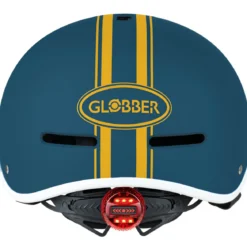 Casco per Bambini S/M Ø 51-55 cm Monopattino Bici Blu Petrolio con LED