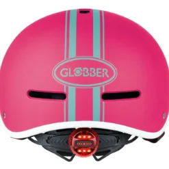 Casco per Bambini S/M Ø 51-55 cm per Monopattino Bici Fucsia con LED