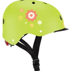 Casco per Bambini XS-S Ø 48-53 cm Chiusura Magnetica Verde Floreale