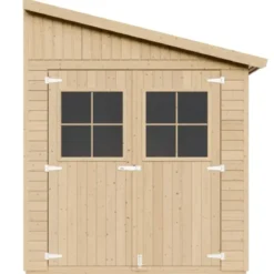 Casetta Addossata da Giardino in Legno Chiusa 2x5 m Finestre 10 m2